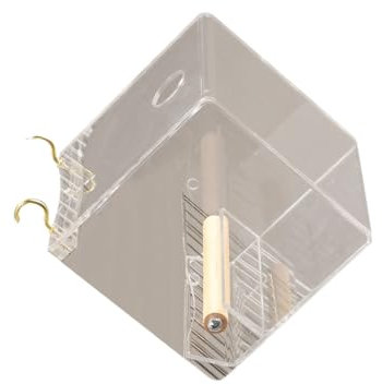 Vogelfutterbox für Papageien AntiSplash Futterbox mit Ständer für kleine Vogelfutterspender Vogelkäfig Zubehör