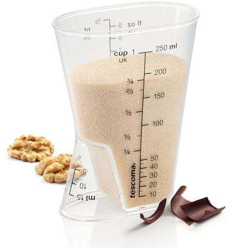 Tescoma Presto Beidseitiger Messbecher für Lebensmittel, spülmaschinenfest, Volumen 250 ml - 420731