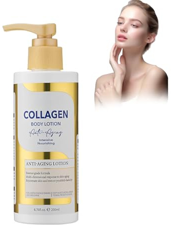 Lotion Corporelle Anti-Rides Au Collagène 200ml | Soin Raffermissant Pour Peau Mature | Crème Hydratante Anti-âge Pour Femmes & Hommes | Atténue Les Ridules, Peau Flasque Et Desséchée