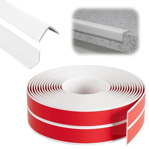 Weichsockelleiste Selbstklebend 8M 10x10mm - Sockelleiste Selbstklebend PVC | Selbstklebend Abschlussleiste, Weichsockelleiste Fussleisten Flexible Knickleiste Fugendichtungsband für Küche Bad Badezimmer