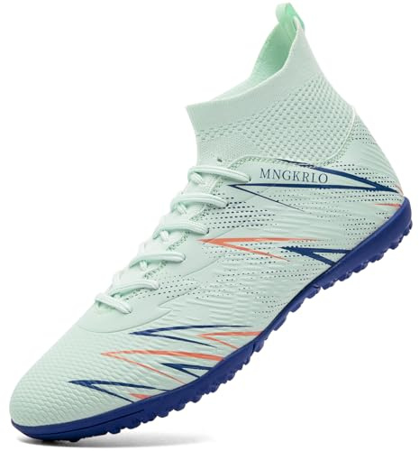 PiDaGlobal Scarpe da Calcio Uomo Donna con Tacchetti Scarpe da Calcetto TF Multitacchetti per Prato Artificiale Futsal Antiscivolo High Top Junior Allenamento Indoor Outdoor