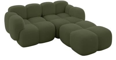 ALTDECOR Ecksofa in L-Form Miko-L1 214x205x75 - Grün | Corner Sofa Bett Eckcouch Couch Wohnlandschaft Cauchsofa