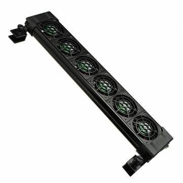 takestop® Ventilador de refrigeración FS606 para acuario, 6 ventiladores, 0,72 A, 411 x 48 x 118 mm, para agua dulce marina, 90 °