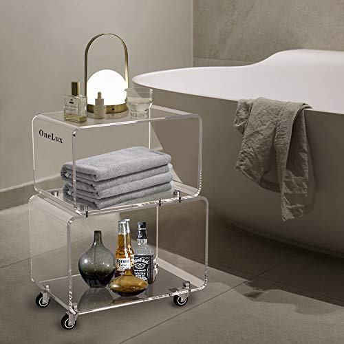 ONELUX 2119 Rollwagen für Küche, Bad, Waschküche, Esszimmer, mobiler Aufbewahrungswagen aus Acryl auf Rädern