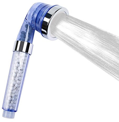Upgraded 3 Mode Ionic Shower Head, LYSLEDa Handheld Water Saving Filtration Shower Head- Removing Chlorine, Heavy Metals and Softening Shower Water(Blue).