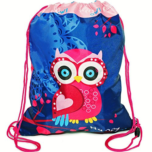 alles-meine.de GmbH Sportbeutel - Turnbeutel - Schuhbeutel lustige Eule auf dem Baum - abwischbar & wasserabweisend - für Kinder - Schulbeutel Kindergarten - Mädchen/SPOR..