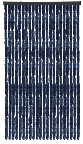 Arsvita Rideau de porte en duvet (100 x 200 cm) - Bleu - Protection contre les insectes - Pour balcon, terrasse ou camping-car, caravane, pavillon