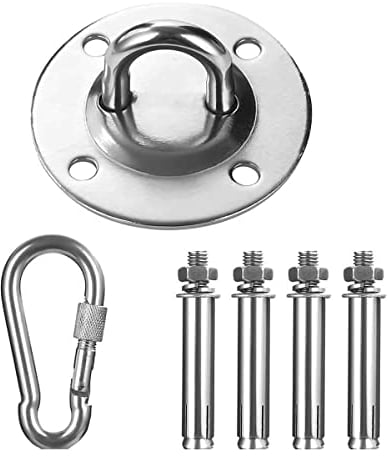 KWODE Deckenhaken Hängesessel, 180° Edelstahl Boxsack Deckenhalterung, Deckenhaken schwerlast Befestigung Hängesessel für Liebesschaukel, Hängematte, Yogatuch 400KG
