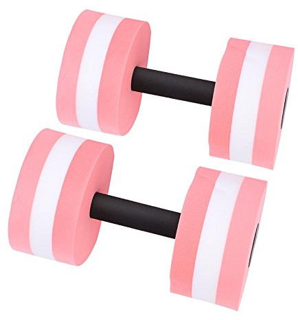 VGEBY1 2 Stücke Wasser Hanteln, Fitness Aquatic Barbell Schaum Aerobic Hanteln für Schwimmen Yoga Übung Aqua Training(Rosa) Krafttraining