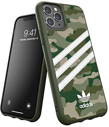 adidas Custodia Originals Compatible with iPhone 11 Pro, Protective Cover for Stampata Phone - Green Mimetico