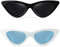 GQUEEN Vintage Katzenauge Sonnenbrille Damen Cateye Retro 90er