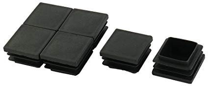 N/A Plastic Square Pad Tube Einsätze End Blanking Caps 30 x 30 mm 6 Stück Schwarz