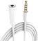 CABLEPELADO Rallonge Jack 3,5 mm avec microphone 4 broches | Rallonge casque 3,5 mm | Mâle à femelle | Compatible avec PS5/PS4, casques, haut-parleurs, PC, mobile | Blanc | 50 cm