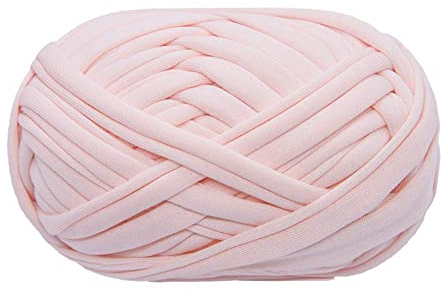 T-Shirt Garn Strickgarn Stoff Häkeln Stoff für Sommer Handarbeiten Tasche Decke Kissen Häkeln Projekte 100 g (# 05 Rosa neblig)