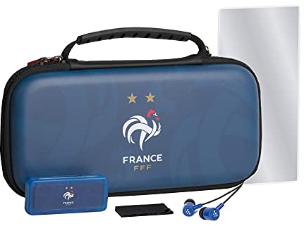 Konix FFF Pack d'accessoires Gaming Starter Kit Nintendo Switch, Switch Lite et Switch OLED - Housse - Boîtier Jeux - Verre trempé - Écouteurs