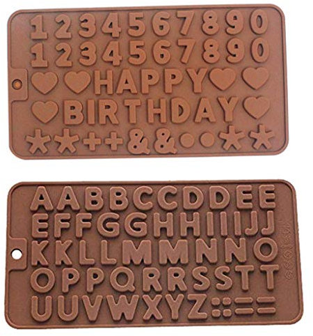Boquillas para Manga 2 UNIDS Herramientas de decoración de pasteles Silicona Molde de chocolate letra y número Fondant Molds Cookies Herramientas de cocina Herramientas de cocina ( Color : 2PCS )