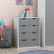 Timber Art Design UK Alton 3+2 Chest of Drawer Floor Standing Wide Storage Cabinet Cupboard Organiser Unit With Pull Out Handles For Modern Bedroom, Living Room, Office Furniture, White & Grey