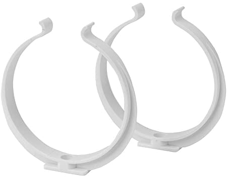 Prostko 2 x Duct Pipe Bracket - 100mm - Round Ventilation Tube Clamp Clip - Ducting Holder., White