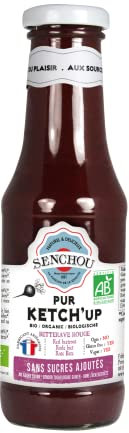 Pur Ketchup Betterave BIO Sans Sucres Ajoutés - Accompagnement de Poissons, Tapas, Grillades - Sans Colorant et Additif - Vegan Friendly & Gluten Free - 360g, Bouteille en Verre 82% Recyclé - SENCHOU