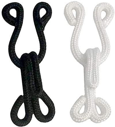 40 Pairs Latch Sewing, White and Black Hook and Eye Sewing Large Covered Hook and Eye Closure for Jewelry Books Coats Wraps and Jackets(38mm)