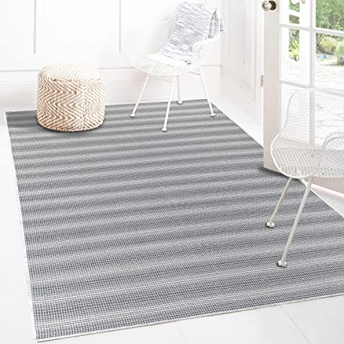 payé Outdoor Teppich Wetterfest Läufer - Anthrazit - 80x150cm - Meliert - Küche Badezimmer Balkon Garten Terrassenteppich Camping Wohnzimmer Teppiche