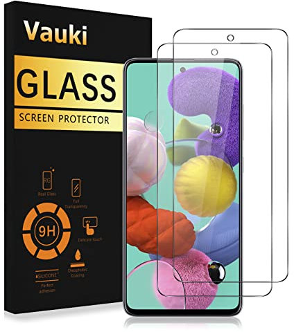 Vauki Lot de 2 Verre Trempé pour Samsung Galaxy A51,Vitre Protection Écran,Film Protecteur HD Transparent Dureté 9H Ultra Résistant Anti Rayures avec Haute Transparence à 99% Sans Bulles,6,5