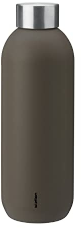 Stelton Thermosflasche Keep Cool - Thermo-Trinkflasche - Doppelwandige Isolierflasche - Moderner Design-Thermobecher für Wasser, heiße & kalte Getränke, Kaffee, Tee - 0,6 Liter, Soft Bark