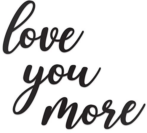 Vivegate Love You More Sign - 25X21 Black Modern Metal Wall Decor for Hanging Any Room - Beautiful I Love You Most Wall Art Decorations