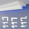 HEXIMO profilé de joint d'ombre LED moulures de stuc, éclairage indirect XPS-styrofoam moulures de plafond de construction sèche pour le revêtement de mur-plafond (10,2 mètres HLED 16)