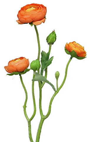 artplants.de Kunstblumen Zweig Ranunkel JIXIANG, orange, 50 cm | Künstliche Blume