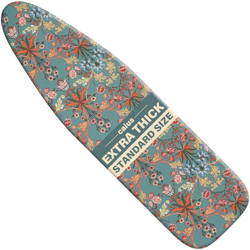 caius Easy Installation 15x54 Ironing Board Covers and Pad - Elastic Edge, Applicable Standard Size Iron Board Cover, Stain Resistant, Setup for Effortless Ironing Experience