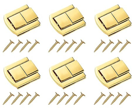 15 Pezzi Levetta Chiusura a Scatto, Chiusura a Scatola, Box di Hasps Lock, Chiusure a Levetta Hasps Serratura, Con 40 Viti, Adatto per Scatole Regalo, Borse e Scatole di Gioielli