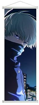 1 Stück Jujutsu Kaisen Schriftrolle Poster Wandbehang geschmiedetes Tuch Malerei Dekor Liebeszimmer Schlafzimmer (Stil 4)