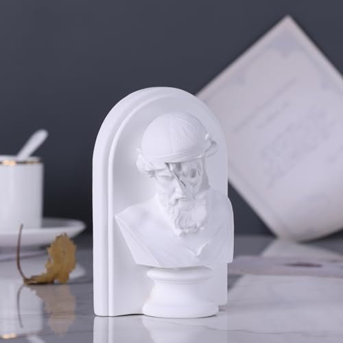 XIAOMAGG Harzbüste Figur Statue Western Art Classic Works Bücherregal Dekoration Home Decor 6 Stile verfügbar (Neptun)