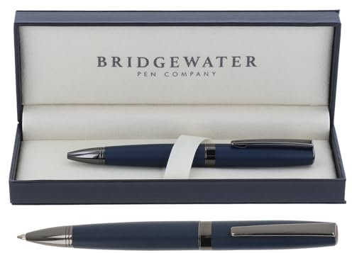 Bridgewater Pen Company Executive Ball Point Pen Collection, Boxed & Sleeved (Hereford, Navy)