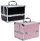 Makeup Vanity Beauty Cosmetic Travel Storage Organiser Box Case with Mirror Black (Pink)
