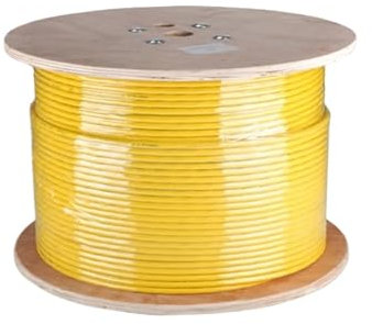 Cable de Red con Doble blindaje Cat8 SFTP, 40Gbps, 2000MHz, Compatible con línea Ethernet PoE de 100W for Cables de Fibra óptica, Salida síncrona (Color : Yellow, Size : 150M)