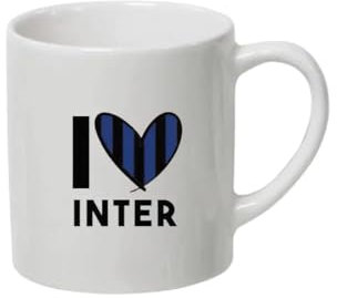 Tazza colazione bianca in ceramica con stampa personaggio a scelta possibilità di personalizzazione Idea regalo festa a tema compleanno battesimo natale bomboniera (I love Inter)