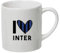 Tazza colazione bianca in ceramica con stampa personaggio a scelta possibilità di personalizzazione Idea regalo festa a tema compleanno battesimo natale bomboniera (I love Inter)