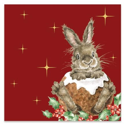 Wrendale Designs Serviette Merry Little Christmas 3-lagig quadratisch 33 cm gemustert (rot, grün und weiß) 20 Stück