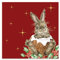 Wrendale Designs Serviette Merry Little Christmas 3-lagig quadratisch 33 cm gemustert (rot, grün und weiß) 20 Stück