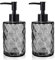 Yiter Glass Soap Dispener, Diamond Hand Wash Dispenser with Pump for Lotion, Gel, Detergent, Versatile Pump Bottle for Home, Kitchen, Bathroom(2pcs/Black)