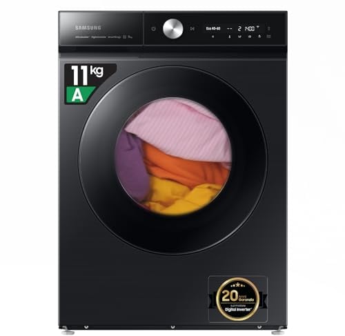 Samsung Lavatrice Bespoke AI Quickdrive WW11DB8B95GB/U3, Libera installazione, 11 Kg, 1400 RPM, Wi-Fi, AI Control, Vapore, Carica Frontale, 60l x 85h x 60p cm