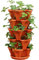 MAYFABD Planteur de Fraise Empilable Tour à Fleurs Multicouche Combinaison Verticale Planteur d'herbes à Quatre pétales Pot de Fleur en Plastique avec Plateau pour Balcon,A