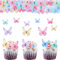 ENLACE Schmetterlinge Tortendeko Essbar,72 Stück Bunt Schmetterlinge Deko Torte,Essbare Schmetterling für Torte,Esspapier Tortendeko Schmetterling Kuchen Deko,Cupcake Topper Hochzeit Geburtstag