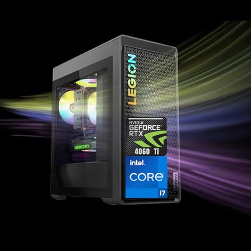 Lenovo Legion T5 Ultimate Gaming Tower Desktop, Intel Core i7-13700F, NVIDIA GeForce RTX 4060 Ti, 32GB DDR5 RAM, 2TB SSD, HDMI, Display Ports, Wired Keyboard&Mouse, Wi-Fi 6E, Windows 11 Home, Black