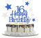 LIANRISES Happy 16th Birthday Cake Toppers For Women Men Girls Boys Glitter Blue Silver