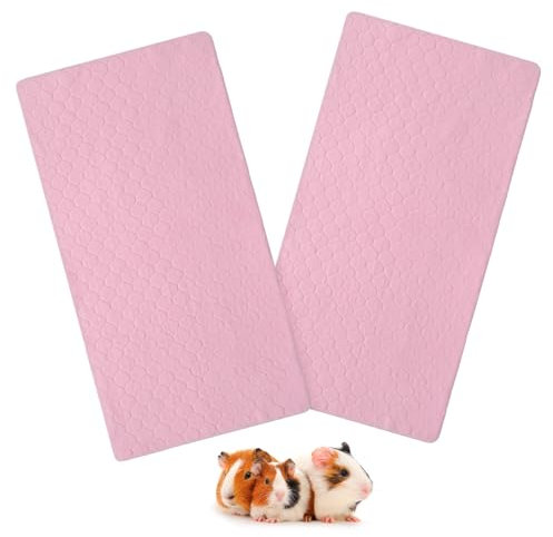 Scenereal Lot de 2 doublures de cage pour cochon d'Inde, doublure en polaire – Forte absorption d'eau pour lit de cochon d'Inde, réutilisables, lavables, tapis doux et confortable pour petits animaux,
