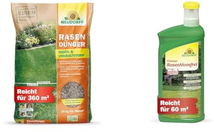 Rasendünger Moos- & UnkrautStopp 18 kg plus Finalsan RasenMoosfrei 1 Liter