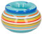 Murago - Aschenbecher Keramik ca. 11x6 cm Blau gestreift - für draussen mit Deckel Outdoor rund Tischaschenbecher Garten Balkon Ascher Windaschenbecher